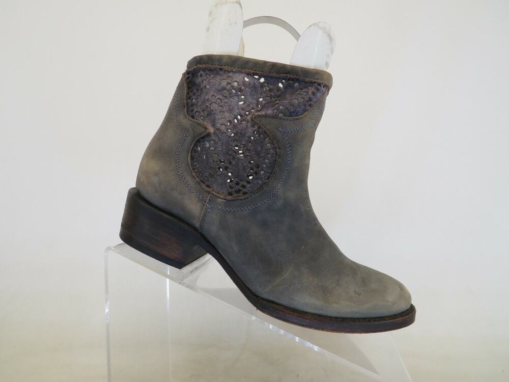 Freebird By Steven Womens Size 6 M Distress Blue Leather Ankle Boots Bootie